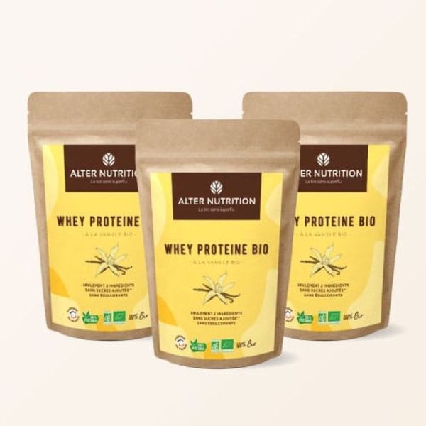 Whey protéine en poudre bio vanille - 1 kg