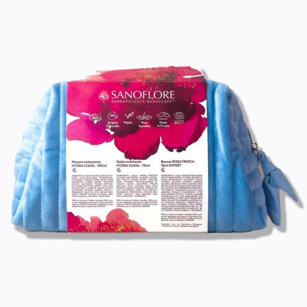 Trousse Hydratation & Éclat - Mousse Démaquillante 150 ml, Gelée Exfoliante 75 ml, Mini Baume 15 ml