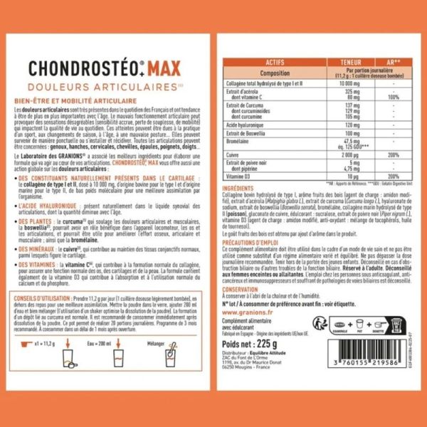 Chondrostéo MAX collagène Poudre - 225 g