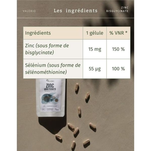 Zinc Bisglycinate Immunité Peau - 60 gélules