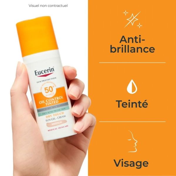 Gel-Crème Toucher Sec Teinté SPF 50+ SUN OIL CONTROL - 50 ml