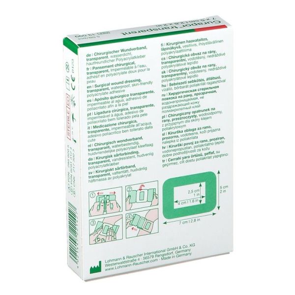 Curapor transparent pansement chirurgical stérile - 7 cm x 5 cm, 5 pansements