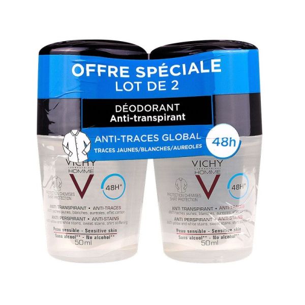 Vichy H Deod Bille A/Tra Glob 48H 50Ml X2