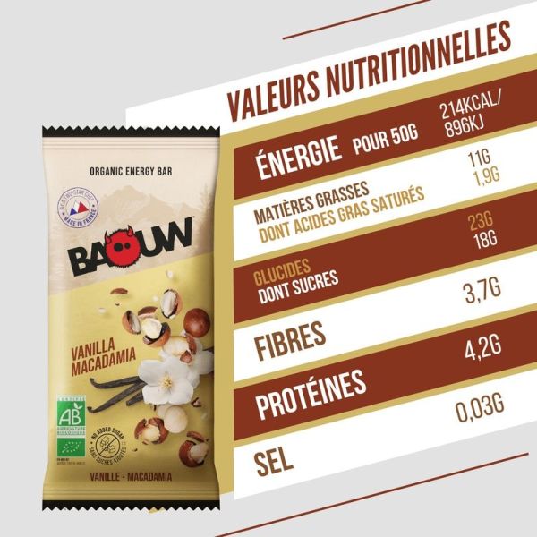 Energy Bars Vanilla - Macadamia - 50 g