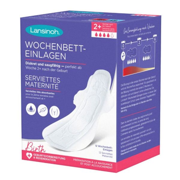 Lansinoh serviettes maternité +2 Semaines 12 Serviettes