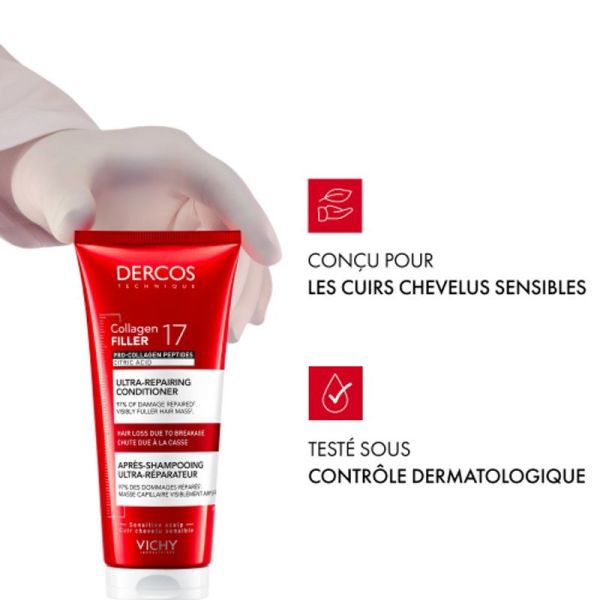 Après-Shampooing Ultra-Réparateur Collagen 17 Filler Dercos - 200 ml