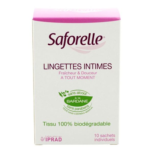 10 lingettes intimes sachet individuel