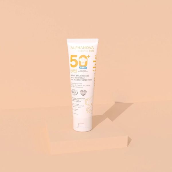 Crème solaire bébé SPF 50+ certifiée bio 100% naturelle - 50 g