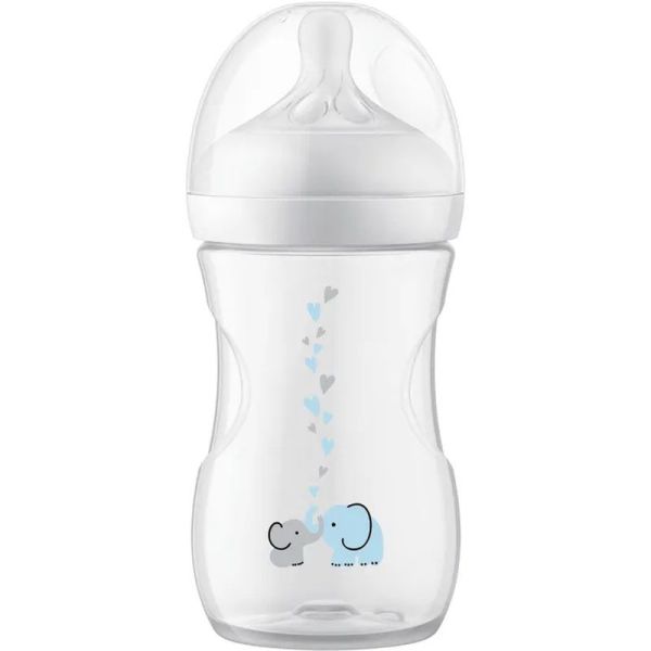 Natural Response - Biberon Valve Air Free - Motif Elephant - 260 ml