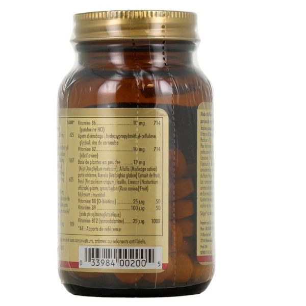 Vitamine B Complexe avec Vitamine C - 100 comprimes