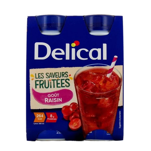 Delical Boisson Fruitée Raisin - 4 x 200 ml