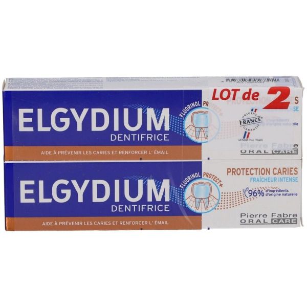 PROTECTION CARIES - Dentifrice Fraîcheur Intense - 2 x 75 ml