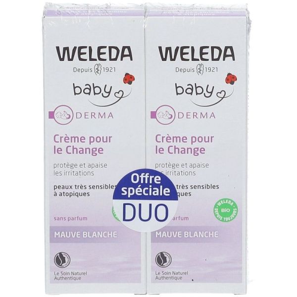 Crème pour le Change à la Mauve Blanche BÉBÉ DERMA - 2 x 50 ml
