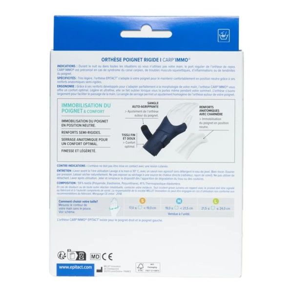 Attelle de Poignet Carp'Immo - Gauche, Taille S