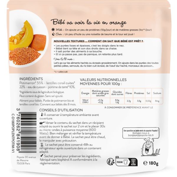 Popote Les Moulines Potimar Lent Cor 180G