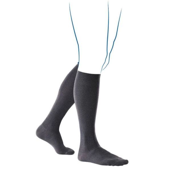 Thuasne Venoflex Fast Coton Chaussettes de Contention Homme Classe 2 - Taille 3 Normal Ardoise