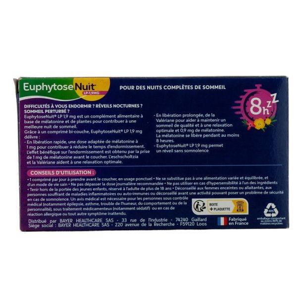 Euphytose Nuit LP 1,9mg - 30 comprimés