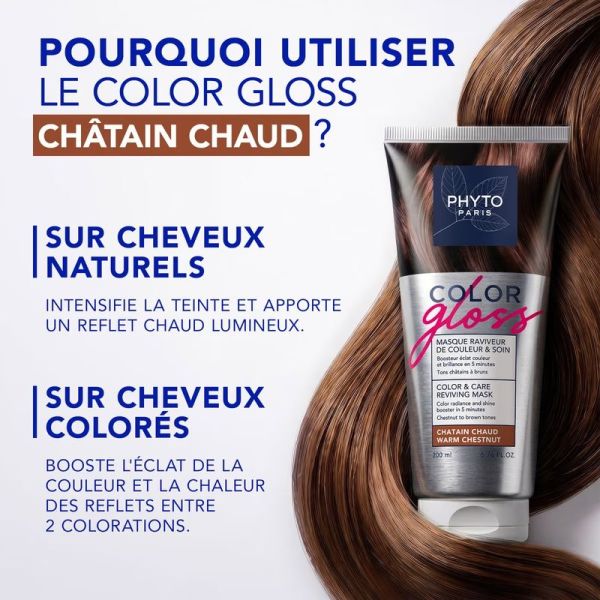 Color Gloss Masque raviveur de couleur et soin - châtain chaud - 200 ml
