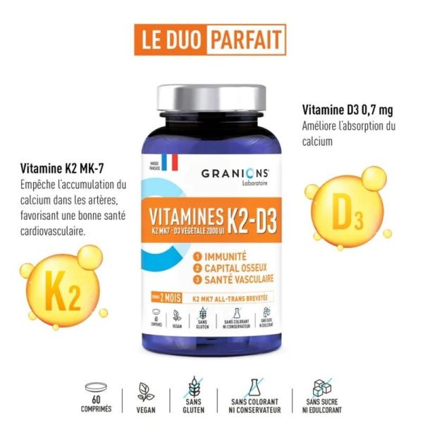 Vitamines K2-D3 - 60 comprimés