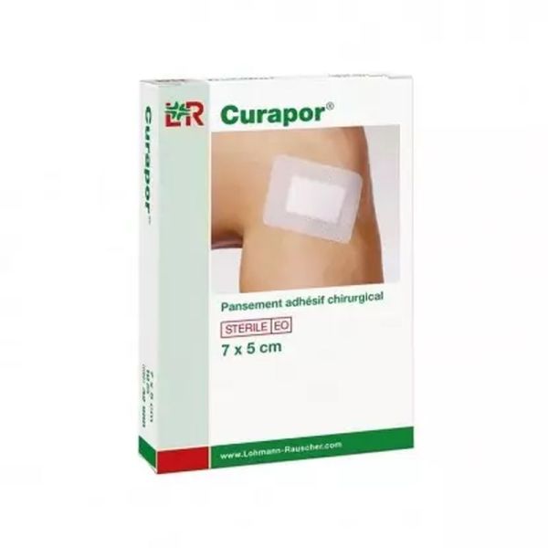 Curapor Pansement Adhésif Chirurgical Stérile - 5 x 7 cm, 10 pansements