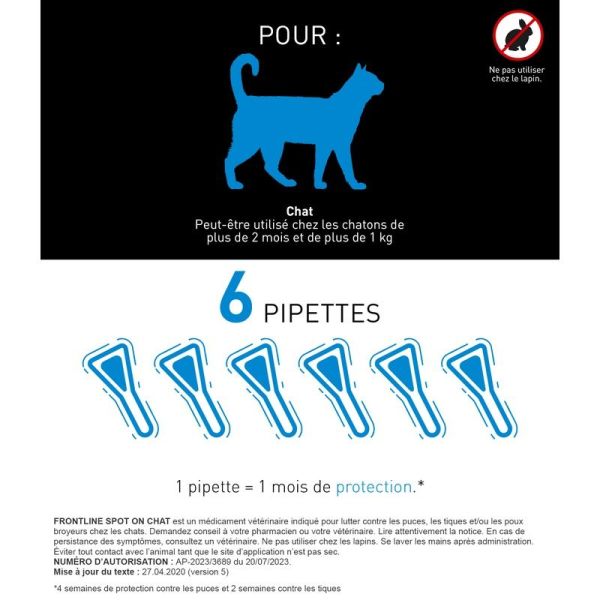 Spot-On Chat - 3 pipettes de 0,5 ml
