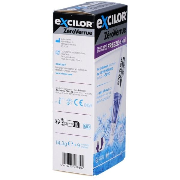 Zero Verrue Freeze Excel - 1 stylo et 9 embouts jetables