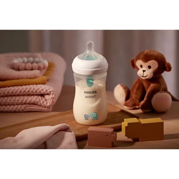 Natural Response - Biberon Valve Air Free - Motif Elephant - 260 ml