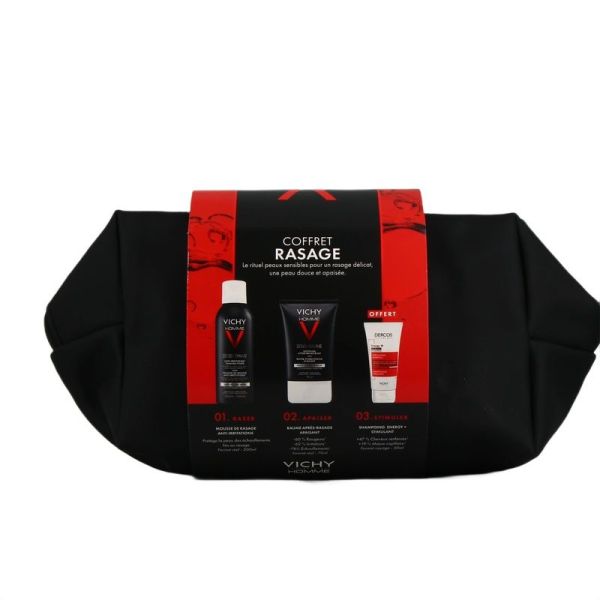 Trousse Rasage Homme - Mousse 200 ml, Baume 75 ml, Shampooing 50 ml