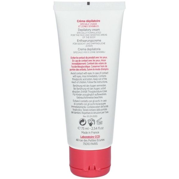Creme depilatoire Visage et zones sensibles - 75 ml