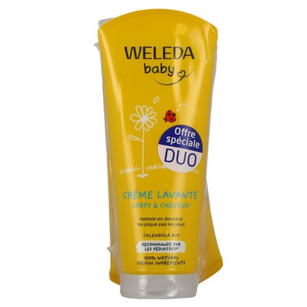 Crème Lavante Bio Corps & Cheveux Bébé Calendula - 200 ml