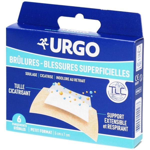 Brûlures et Blessures Superficielles - 6 pansements stériles