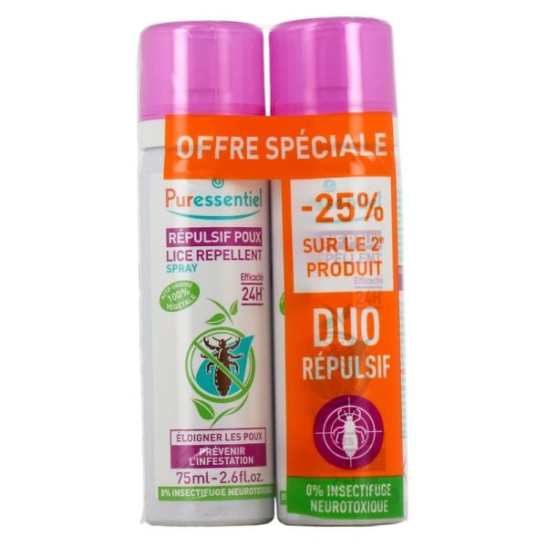 Spray Répulsif Poux - 2 x 75 mL