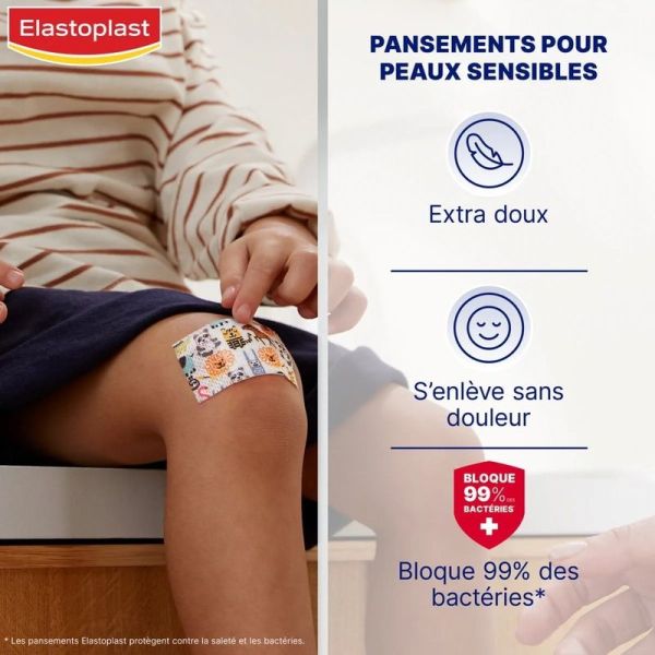 Pansements Sensibles - XL Enfants - 6 x 7 cm - 10 pansements