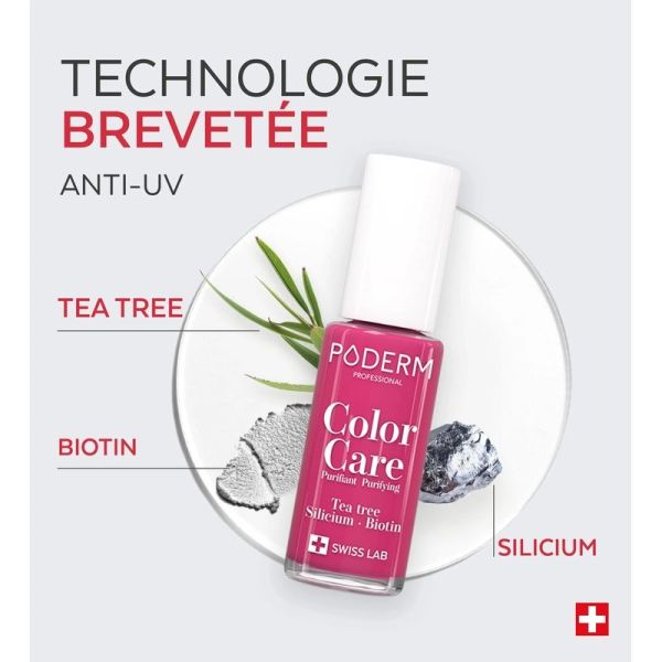 Poderm Color Care Vernis Soin n°599 Framboise - 8 ml